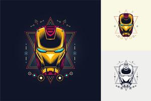 futuristic robot head
