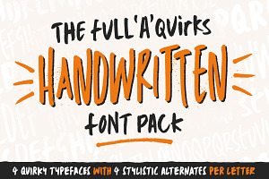 Full'A'Quirks Handwritten Fonts Pack