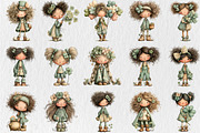 Whimsical St Patrick's Day Girl Clip, a Seasonal Illustration by Rose Art (Thumbnail 3 of 6)