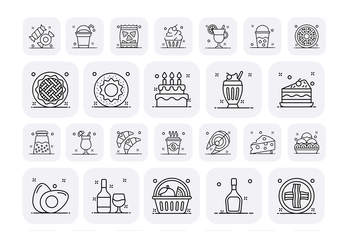 Food and Drinks Icons, a Duotone Icon by Brickclay (Photo 8 of 9)