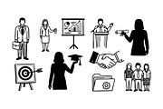 Business Meeting Vector Icons Set, an Illustration by designvectx (Thumbnail 2 of 3)