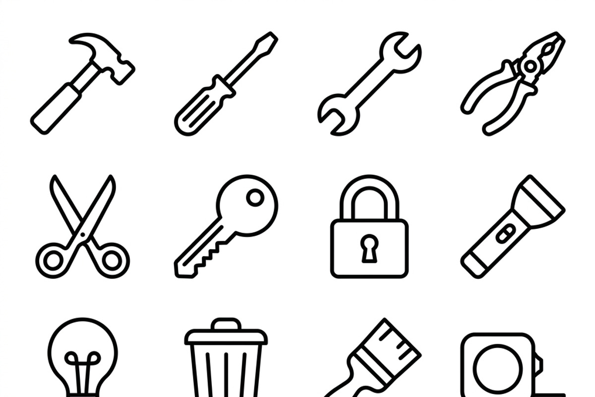 44 Everyday Utility Icon Set, an Outline Icon by adenpinkstore (Photo 12 of 20)