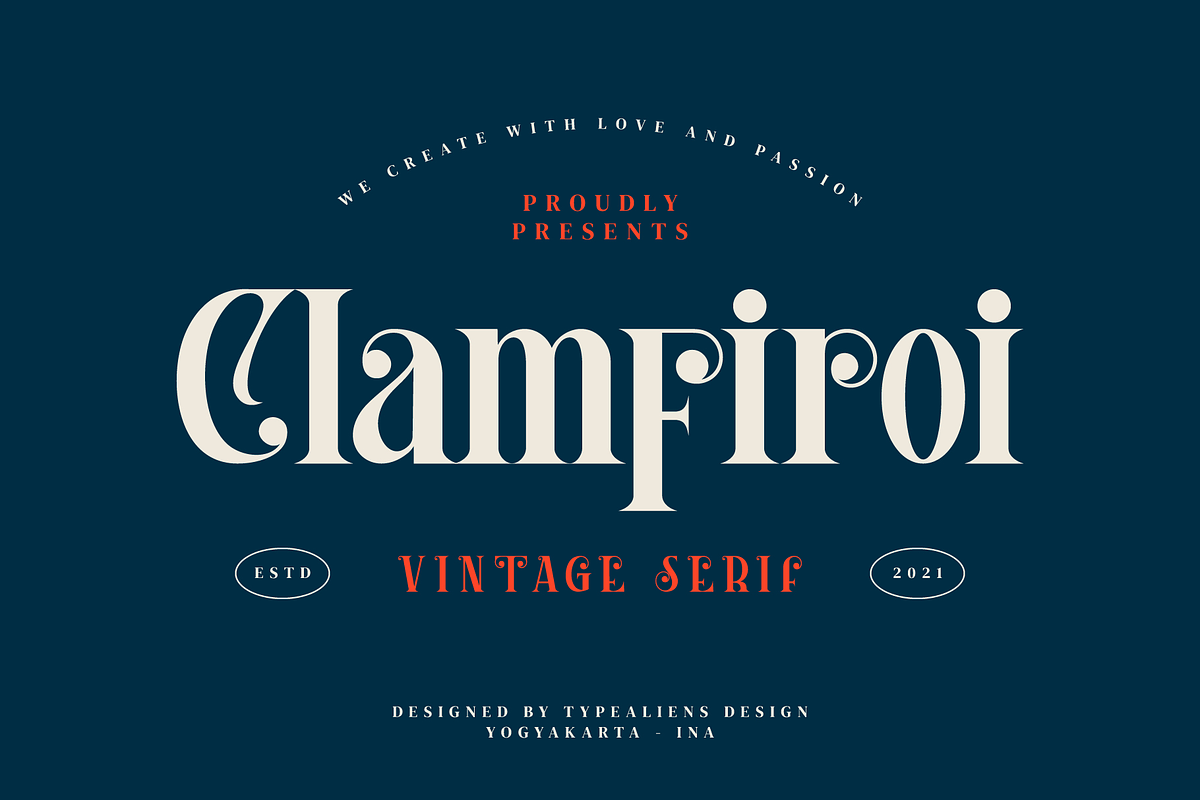 Clamfiroi, a Serif Font by ilhamtaro (Photo 1 of 12)