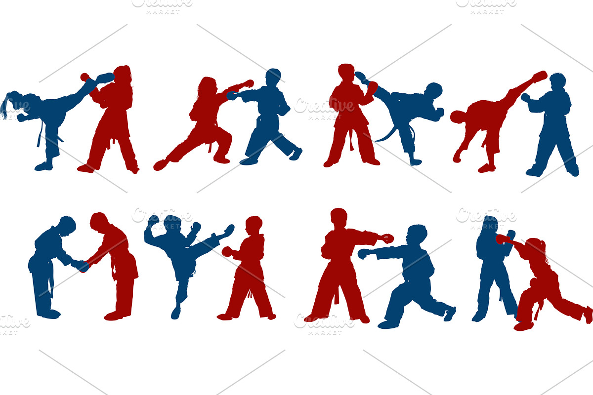 children's karate sparring, a Person Illustration by Sharpner