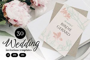 Flowers Wedding Invitations, a Presentation Template by MuzaInspires