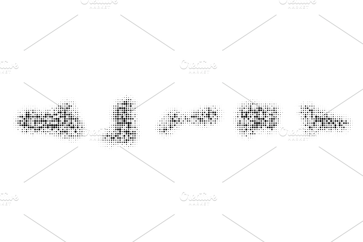 Abstract halftone dot shapes, an Illustration by Liudmyla Matviiets