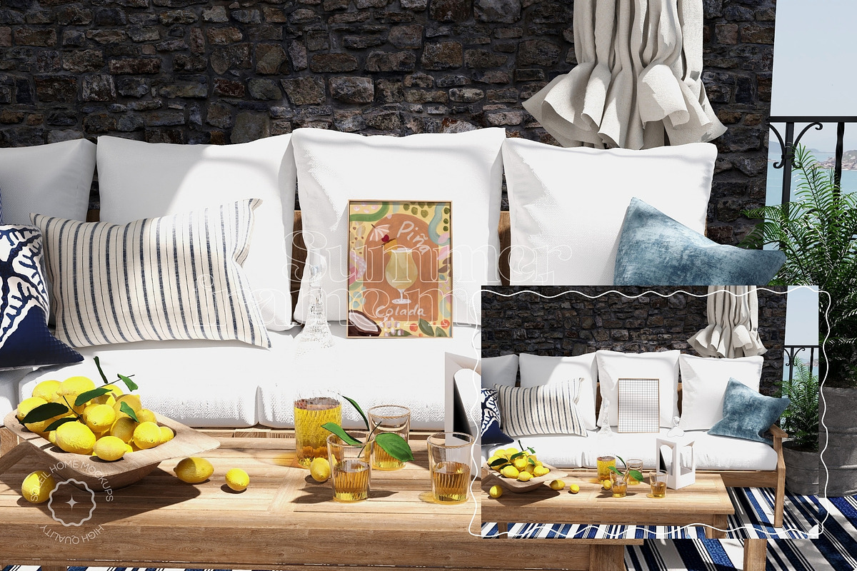 SUMMER | Mediterranean Frame Mockups, a Household Mockup by SoleilHomeMockups (Photo 7 of 10)
