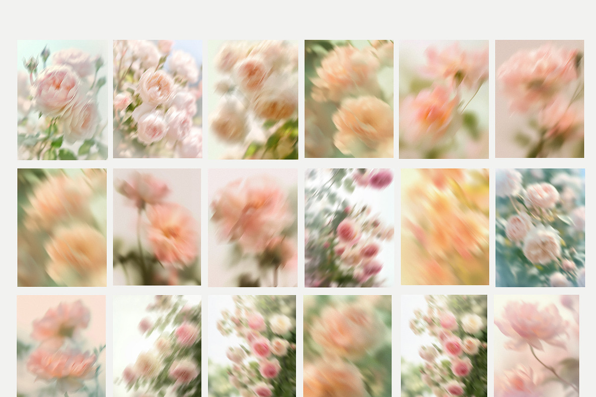 Floral blurry background overlay set, a Background Graphic by Grace Noboa Illustrations (Photo 9 of 12)