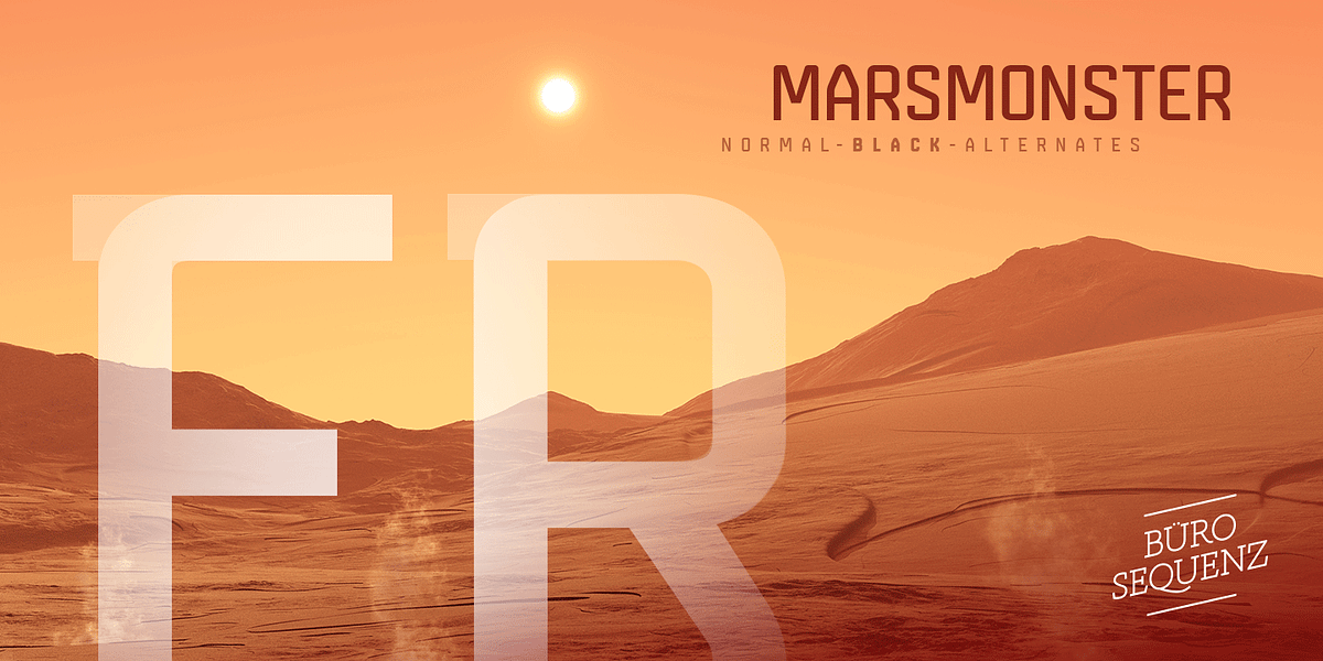 Marsmonster, a Sans Serif Font by Büro Sequenz (Photo 1 of 2)