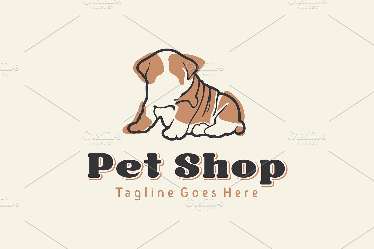 Simple dog puppy logo for pet shop, a Branding & Logo Template by Atlantis X Nurman Arbai