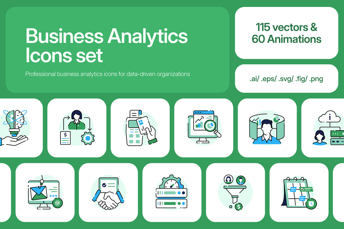 Business Analytics Bundle Icons, a Duotone Icon by Prosymbols (Photo 1 of 9)
