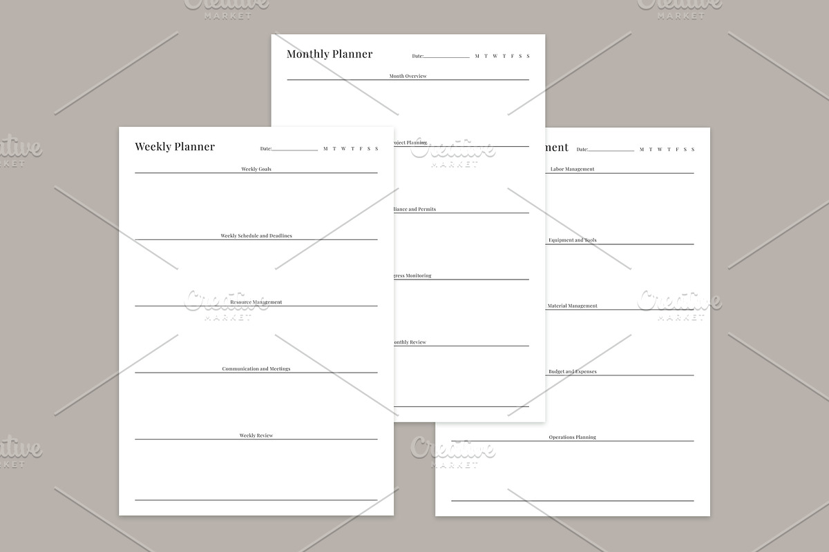 Generic Planning Pages Set V-20, a Stationery Template by shahsoft (Photo 3 of 3)