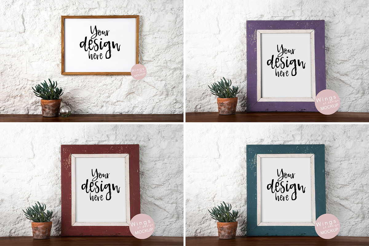 Rustic Picture Frame Mockup Bundle, a Product Mockup by wings of design (Photo 5 of 9)