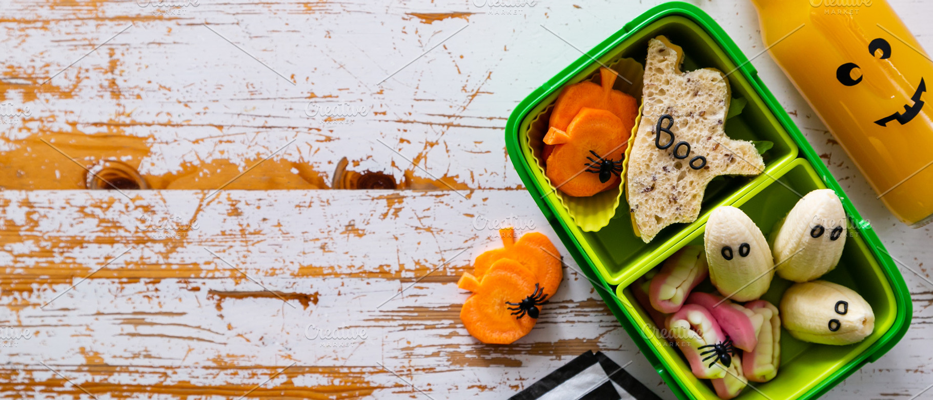 Halloween style school lunch box  featuring lunch, box, and halloween, a Food & Drink Photo by NaumenkoOS