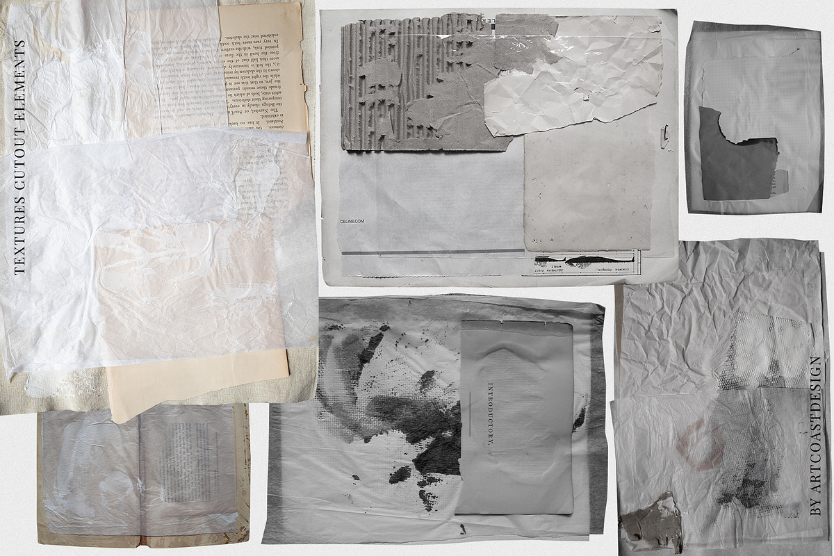 Grunge Paper Collage & Scribbles, a Texture Graphic by nadispasibenko (Photo 4 of 16)