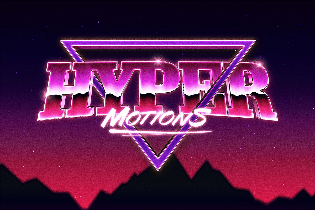 Neon Retro Text Effect Pack, a Layer Style Add-On by Sixtysix Labs (Photo 2 of 9)