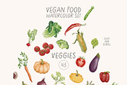 VEGAN FOOD watercolor set, a Food Illustration by Yuliia Lashevska (Thumbnail 3 of 14)