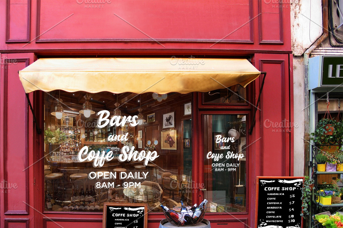 Store front Signage Logo Mockup, an Advertising Mockup by Nahar_std (Photo 2 of 6)