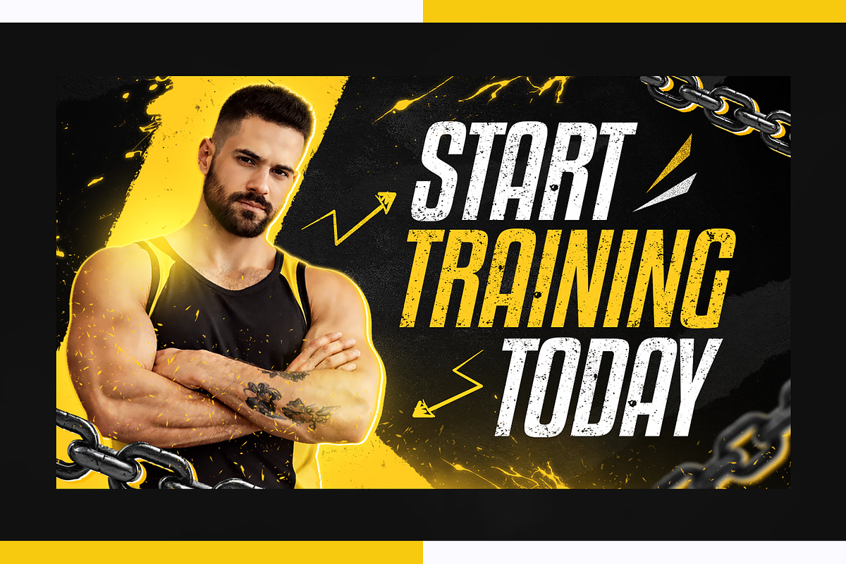 Gym Fitness YouTube Thumbnail Pack, a Social Media Template by OnurDemircan (Photo 4 of 4)