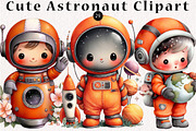 Cute Astronaut Clipart, a Seasonal Illustration by CreationArt (Thumbnail 1 of 5)
