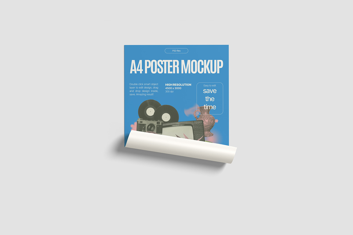 A4 Poster Mockups, an Advertising Mockup by graphiccrew (Photo 5 of 16)