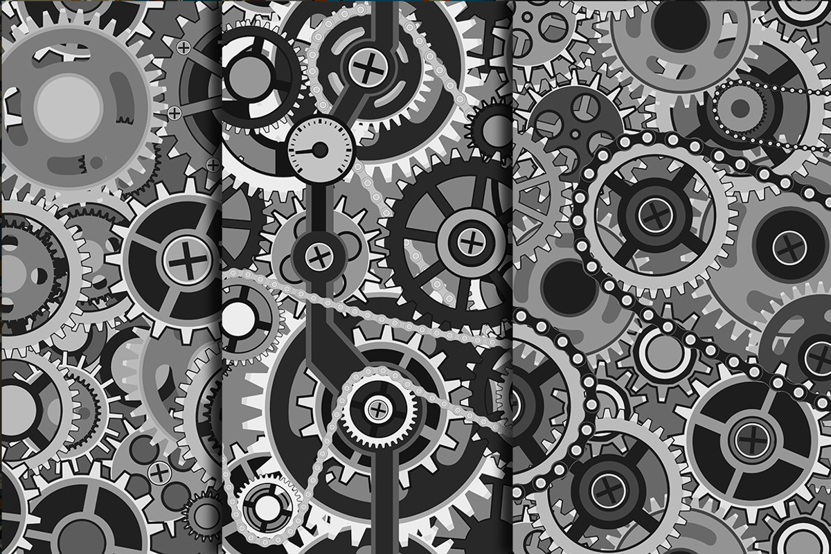 Seamless Gears Patterns Vol.2, a Pattern Graphic by Wpadington