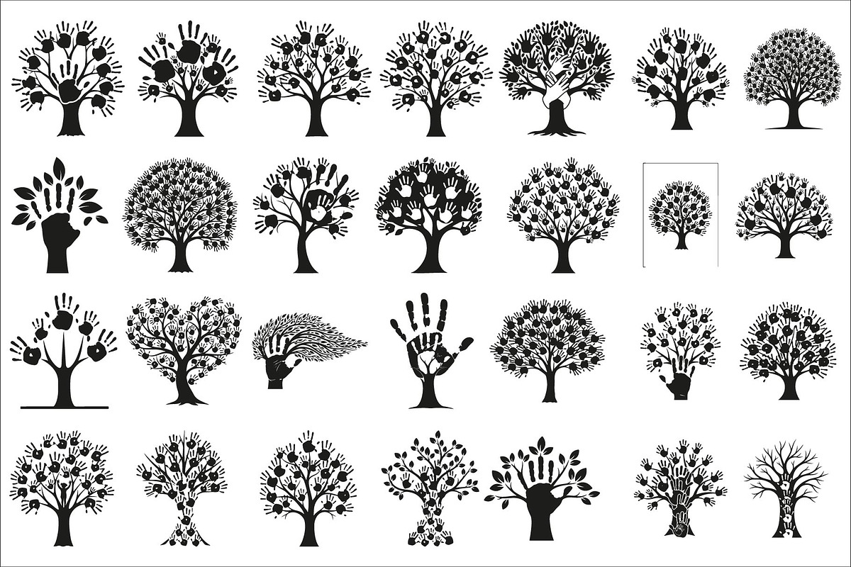 family handprint tree silhouette, an Illustration by Amazin_art (Photo 1 of 29)