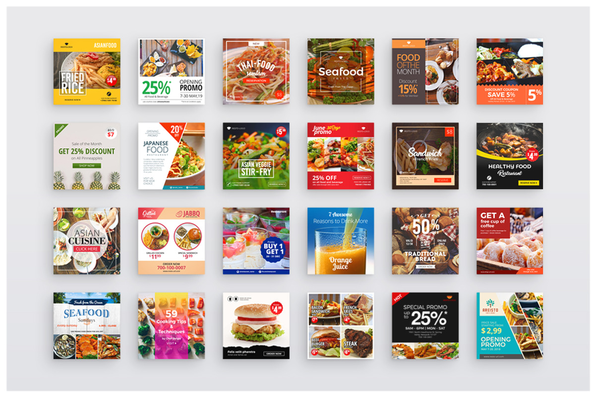 48 Instagram Food Banners, a Social Media Template by Studio Siv (Photo 3 of 7)
