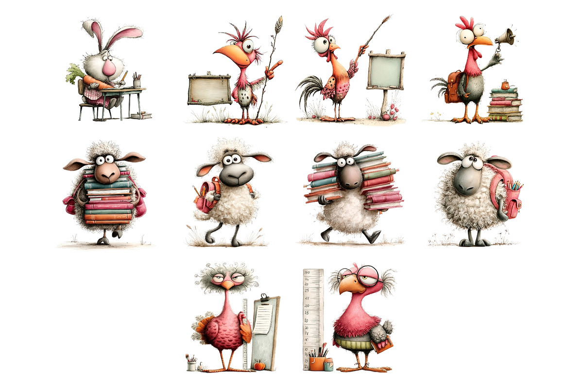 Whimsical Farm School PNG, an Animal Illustration by Nicolle's Colorful Art (Photo 5 of 5)