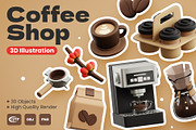 Coffee Shop 3D Icons, an Object 3D Model by Rakata Studio (Thumbnail 1 of 5)