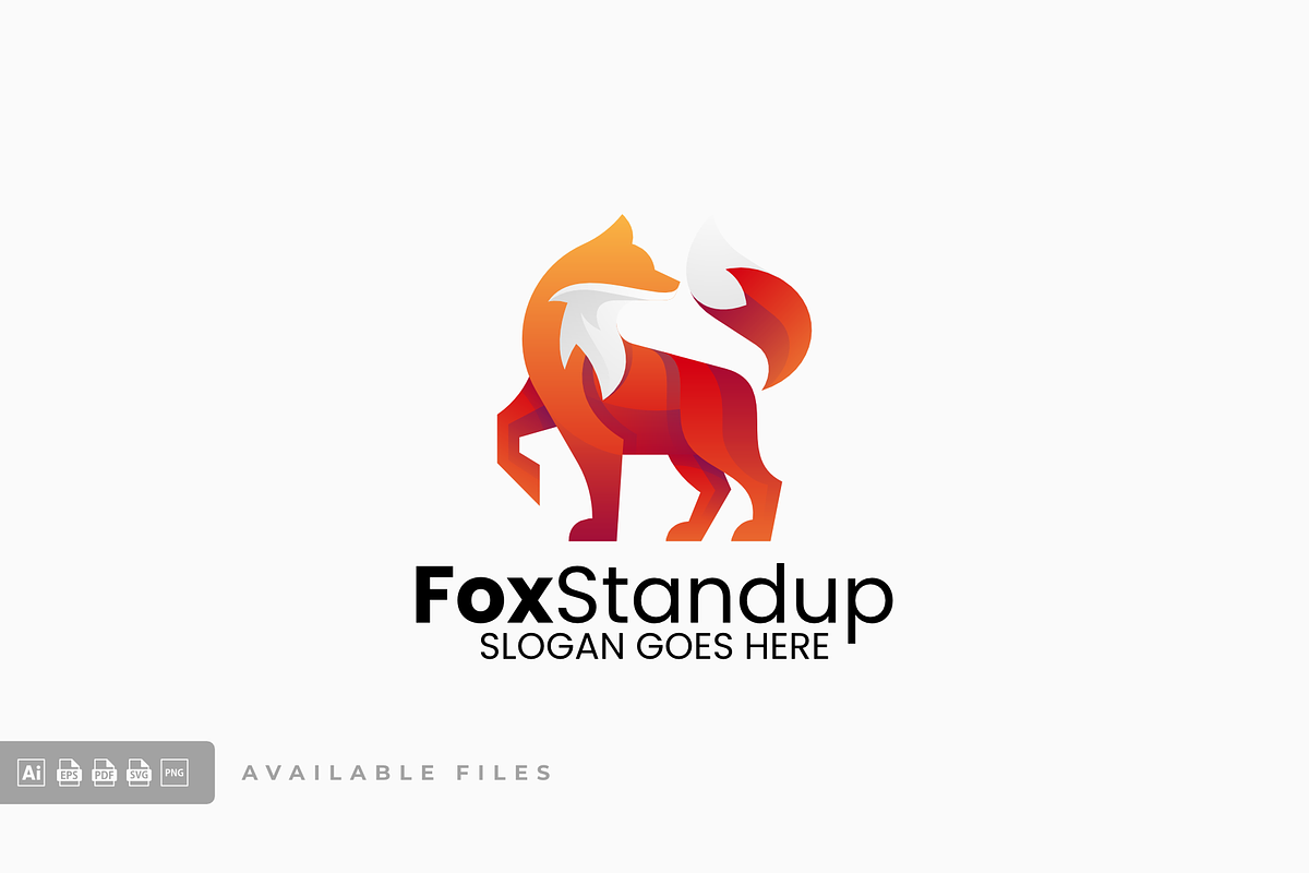 Fox Standup Gradient Colorful Logo, a Branding & Logo Template by ivan_artnivora