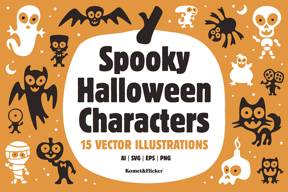 Spooky Halloween Characters, a Seasonal Illustration by Komet & Flicker (Photo 1 of 6)