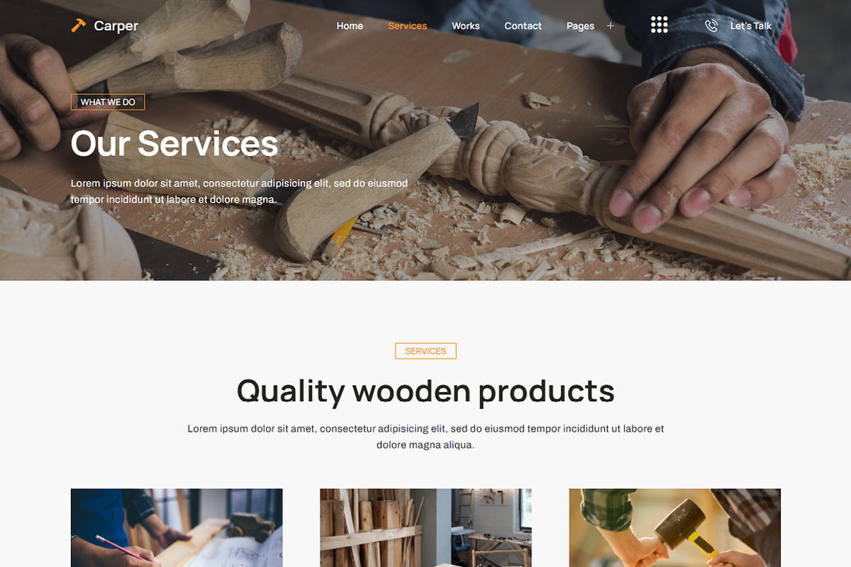 Carpenter & Craftman Elementor theme, a Landing Page Template by Design Spade (Photo 2 of 7)