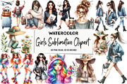 Girls Sublimation Clipart Bundle, an Illustration by DreamArtGraphic (Thumbnail 1 of 5)