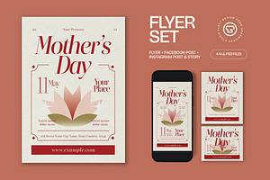Beige Vintage Aesthetic Mother's Day, a Flyer Template by graphicook