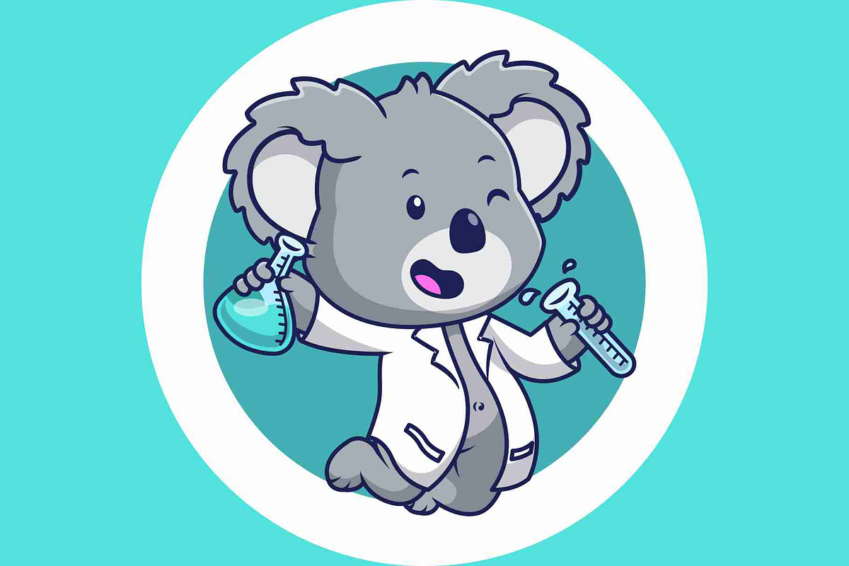 Koala Scientist Holding Lab Bottles, an Animal Illustration by Artstorystudio (Photo 2 of 3)