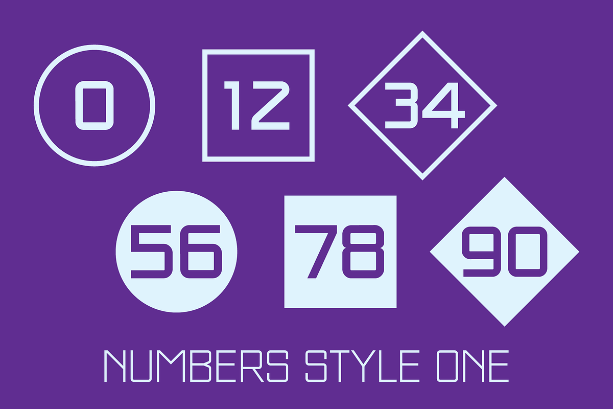 Numbers Style One Fonts, a Symbol Font by GG Design (Photo 1 of 7)