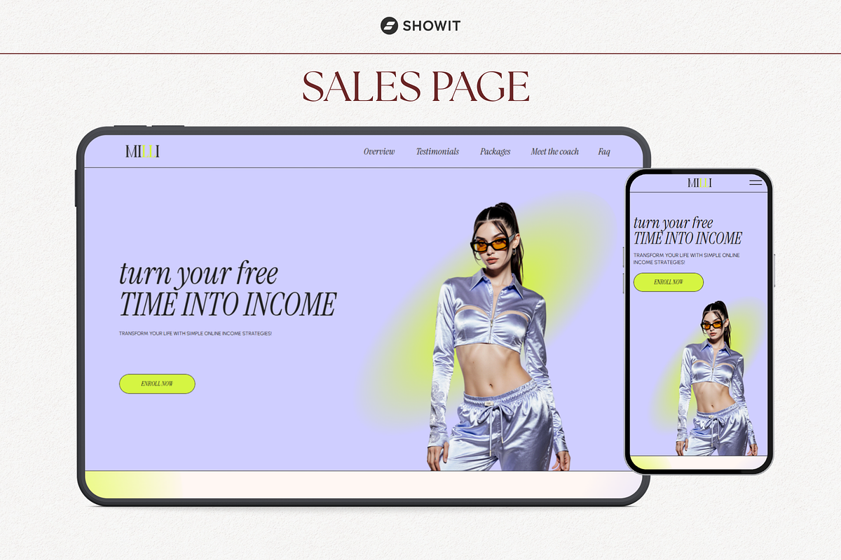Showit Sales Page Template for Coach, a Websites & App Template by OliaMuseDesign (Photo 1 of 6)