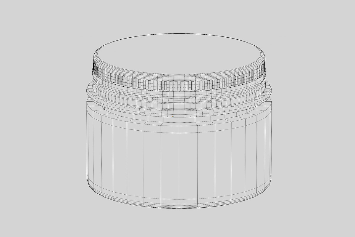 Cream jar 3d model 03, an Object 3D Model by fahad121 (Photo 6 of 6)