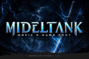 MIDELTANK | Movie & Game Font, a Blackletter Font by Madhaline Studio (Thumbnail 1 of 14)