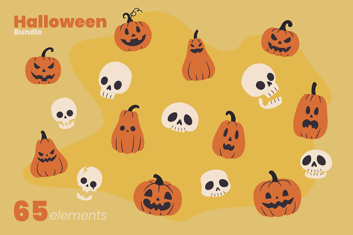 Halloween bundle, a Seasonal Illustration by moja doodle (Photo 3 of 6)