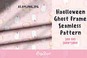 Spooky Halloween Ghost Frame Seamles, a Seasonal Illustration by RimzStudio (Thumbnail 1 of 5)