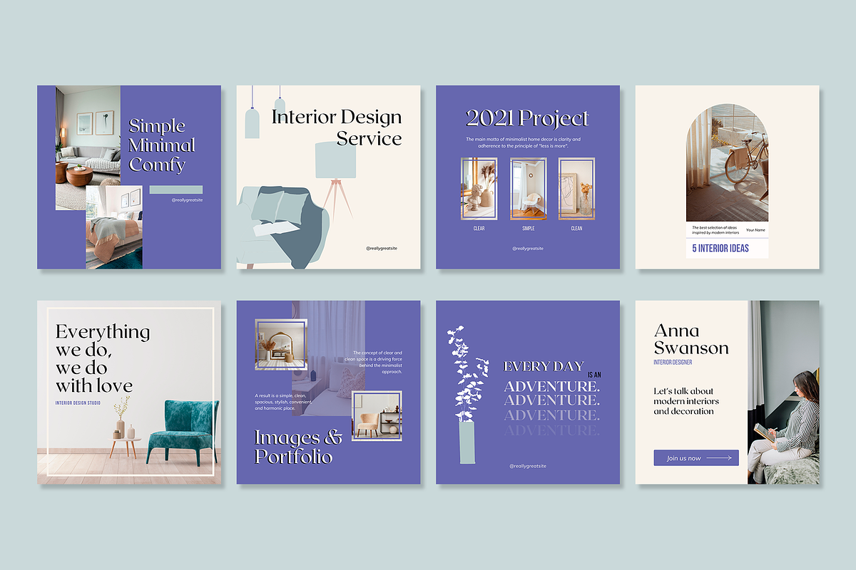100 Instagram for Interior Designer, a Social Media Template by Lafnaeri