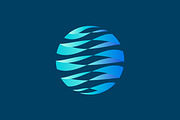 Abstract Circle Deep Blue Wave Logo, a Branding & Logo Template by Signatoro (Thumbnail 4 of 4)
