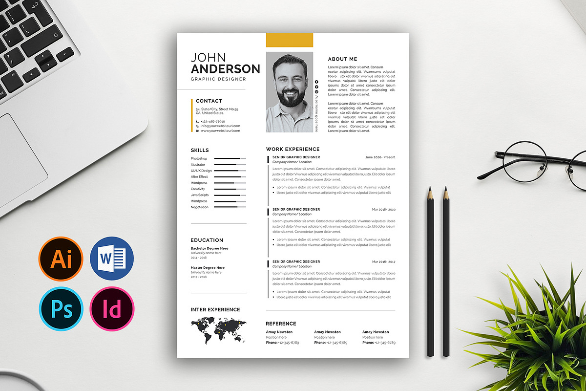 Word Resume & Cover Letter Template, a Resume Template by Abdul Studio (Photo 1 of 5)