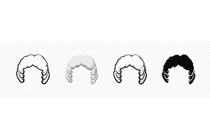 Vintage wigs set. Elegant antique, an Object Illustration by skripnikbb