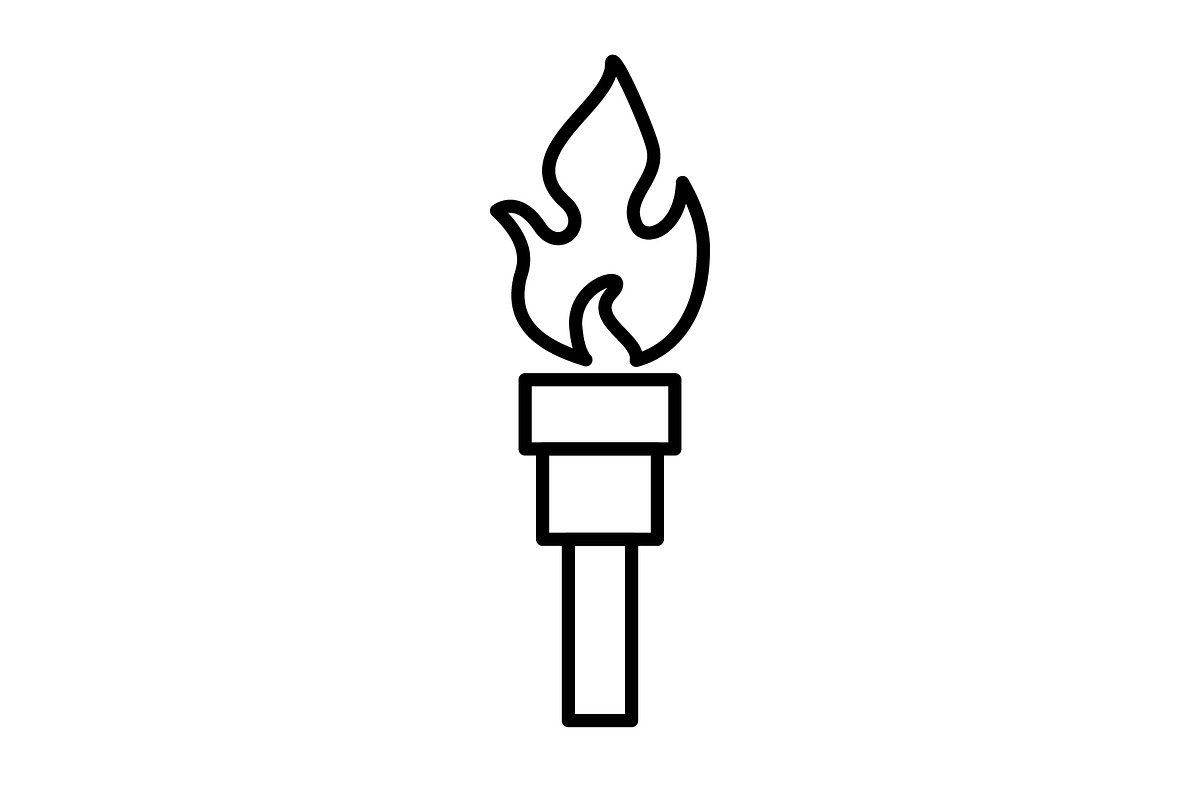 Torch icon, an Outline Icon by Sumberpangan