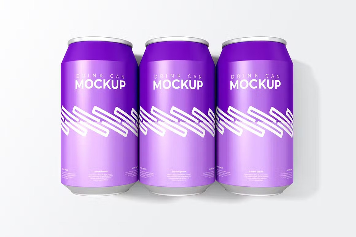 Drink Cans Mockup Template Set, a Cups & Container Mockup by GearShift (Photo 2 of 5)