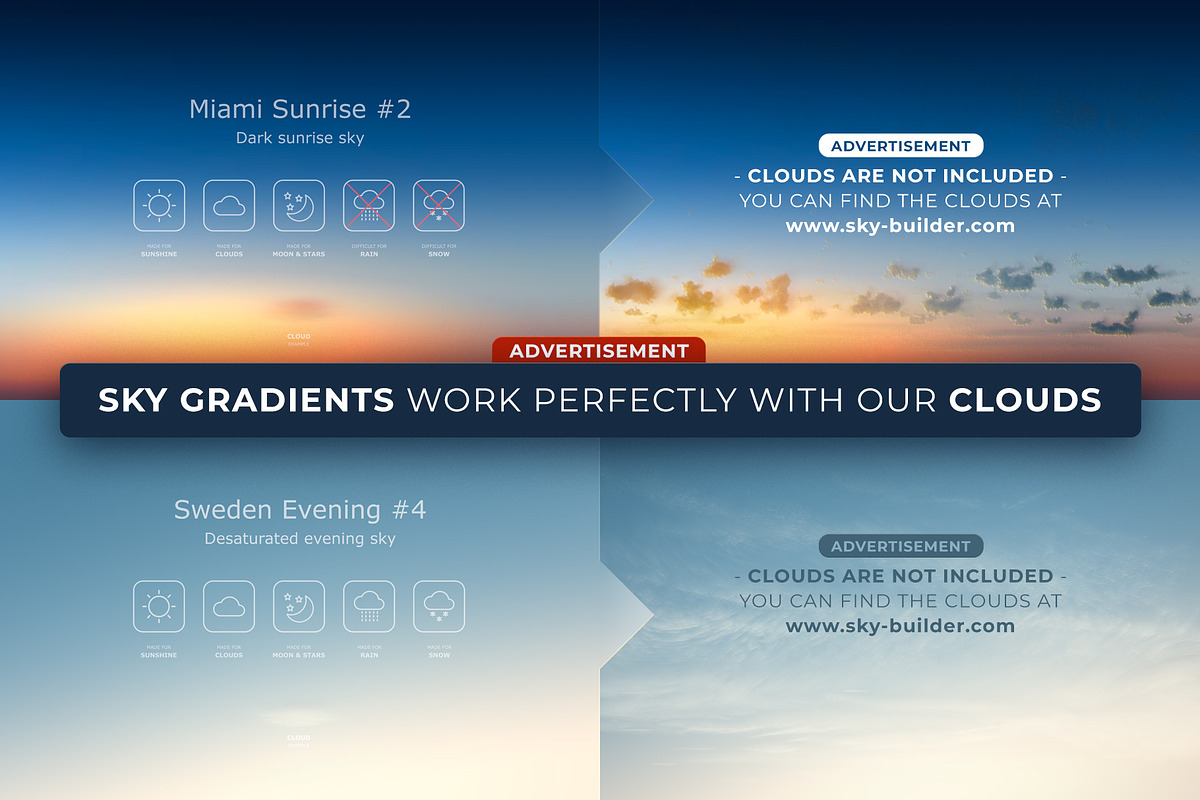 Sky Gradients Overlays for Photoshop, a Texture Graphic by FEINGOLD (Photo 13 of 14)