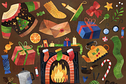 Watercolor Cozy Christmas Clipart, an Education Illustration by DigitalArtsi (Thumbnail 2 of 3)